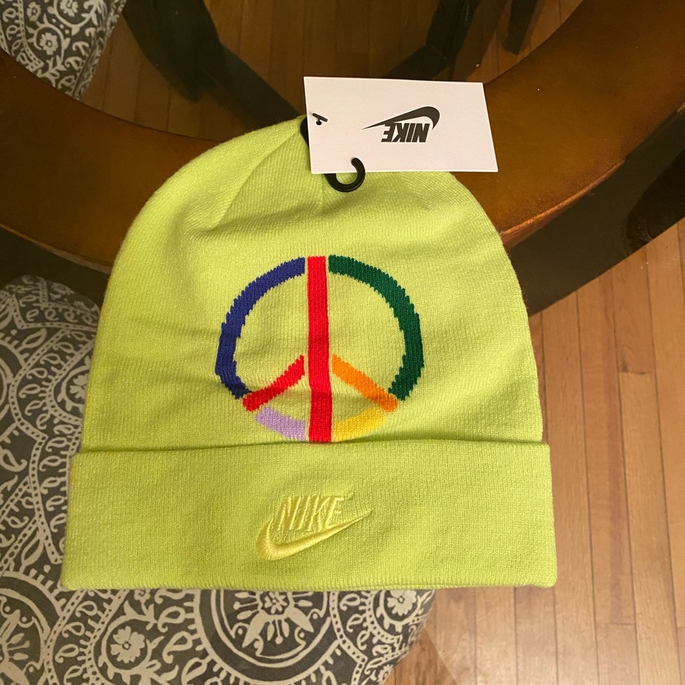 Nike Olivia Kim peace sign cuffed beanie nikelab